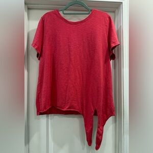 Calvin Klein Dark Pink Side Tie Short Sleeve T-Shirt Size Medium